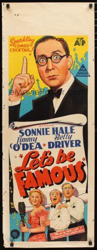 2p225 LET'S BE FAMOUS long Aust daybill '39 Sonnie Hale, Jimmy O'Dea, Betty Driver, musical art!