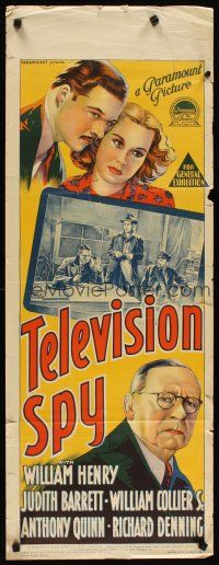 2p237 TELEVISION SPY long Aust daybill '39 William Henry, Judith Barrett, Richardson Studio art!