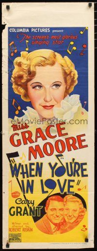 2p241 WHEN YOU'RE IN LOVE long Aust daybill '37 Cary Grant marries opera star Grace Moore!