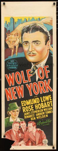 2p242 WOLF OF NEW YORK long Aust daybill '40 Lowe goes from shyster lawyer to D.A. & stops fraud!