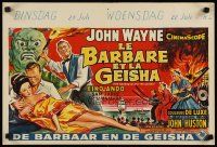 2p280 BARBARIAN & THE GEISHA Belgian '58 John Huston, different art of John Wayne & Eiko Ando!