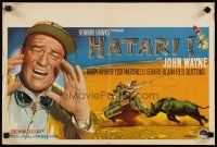2p288 HATARI Belgian '62 Howard Hawks, different art of John Wayne in Africa!