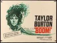 2p461 BOOM British quad '68 different art of Liz Taylor & Richard Burton, Tennessee Williams