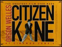 2p468 CITIZEN KANE advance British quad R1999 Orson Welles classic, the greatest film ever made!