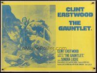2p489 GAUNTLET British quad R70s great art of Clint Eastwood & Sondra Locke by Frank Frazetta!
