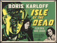 2p499 ISLE OF THE DEAD British quad R60s Boris Karloff & Ellen Drew in buried-alive horror!