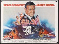 2p009 NEVER SAY NEVER AGAIN British quad '83 art of Sean Connery as James Bond 007 by Obrero!