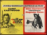 2p516 OUTLAW JOSEY WALES/MAGNUM FORCE British quad '70s double-barreled Clint Eastwood action!