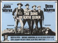 2p529 SONS OF KATIE ELDER British quad '65 Martha Hyer, great line up w/John Wayne, Dean Martin!