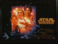 2p533 STAR WARS advance DS British quad R97 George Lucas classic sci-fi epic, great art by Struzan!