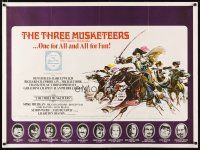 2p541 THREE MUSKETEERS British quad '73 Michael York, Alexandre Dumas, art of top stars!
