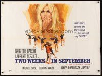 2p542 TWO WEEKS IN SEPTEMBER British quad '67 A Coeur Joie, sexy Brigitte Bardot in love!