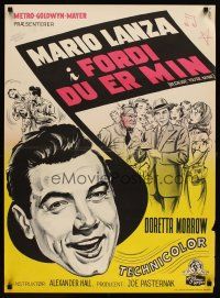 2p650 BECAUSE YOU'RE MINE Danish '53 enormous c/u Gaston art of singing Mario Lanza!