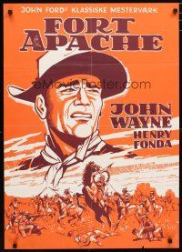 2p674 FORT APACHE Danish R60s different art of John Wayne & Native American Indians!
