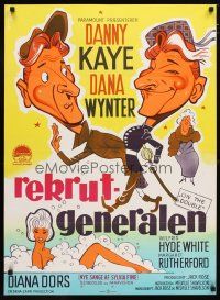 2p711 ON THE DOUBLE Danish '62 Lundvald art of wacky Danny Kaye, plus sexy Diana Dors in bubbles!