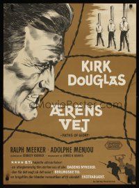 2p713 PATHS OF GLORY Danish '59 Stanley Kubrick, different Wenzel artwork of Kirk Douglas!