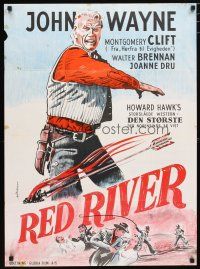 2p718 RED RIVER Danish R60s great artwork of John Wayne, Howard Hawks directed!