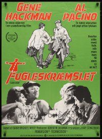 2p720 SCARECROW Danish '73 cool artwork & image of Gene Hackman & young Al Pacino!