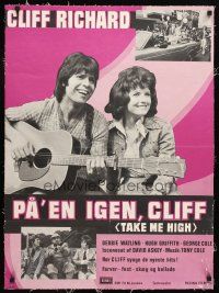 2p732 TAKE ME HIGH Danish '74 Hugh Griffith, cool image of Cliff Richard & Debbie Watling!