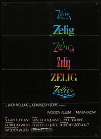 2p746 ZELIG Danish '84 Mia Farrow, John Buckwalter, wacky Woody Allen directed mockumentary!
