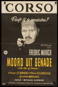 2p038 ACT OF MURDER Dutch '48 Fredric March, a story that will stun you with its frankness!