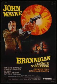 2p248 BRANNIGAN Finnish '75 great different art of fighting John Wayne in England!
