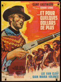 2p415 FOR A FEW DOLLARS MORE French 23x32 '66 Sergio Leone, Tealdi artwork of Clint Eastwood!