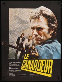 2p444 THUNDERBOLT & LIGHTFOOT French 23x32 '74 huge image of Clint Eastwood & big gun!