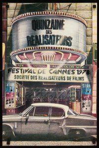 2p380 CANNES FILM FESTIVAL 1978 French 15x21 '78 art of theater marquee & vintage automobile!