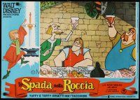 2p095 SWORD IN THE STONE set of 2 Italian photobustas R73 Disney's King Arthur & Merlin the Wizard!