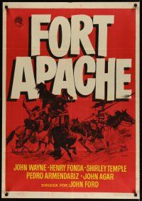 2p143 FORT APACHE Spanish R60s John Wayne, Henry Fonda, Shirley Temple, Victor McLaglen, Mac art!
