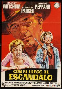 2p148 HOME FROM THE HILL Spanish R72 Jano art of Robert Mitchum, Eleanor Parker & George Peppard!