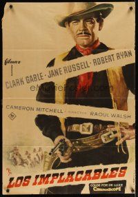 2p166 TALL MEN Spanish '60 different MCP art of Clark Gable with gun!
