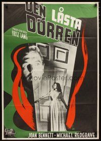 2p062 SECRET BEYOND THE DOOR Swedish '48 Joan Bennett, Michael Redgrave, Fritz Lang film noir!