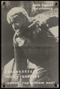 2p338 FRANKENSTEIN MEETS THE WOLF MAN Yugoslavian '60s great image of Lon Chaney Jr!
