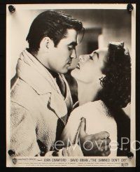 2r704 DAMNED DON'T CRY 3 8x10 stills '50 Joan Crawford with gun in Warner Bros. film noir!