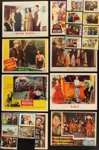 2s045 LOT OF 21 TRIMMED & UNTRIMMED LOBBY CARDS '40s-60s great images from a variety of movies!