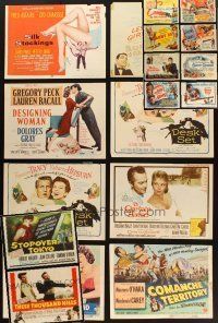 2s046 LOT OF 18 TRIMMED TITLE LOBBY CARDS '40s-50s Silk Stockings, Designing Woman & many more!