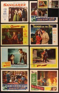 2s049 LOT OF 11 LOBBY CARDS '50s great images from westerns, crime, romance & more!