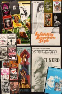 2s070 LOT OF 21 CUT PRESSBOOKS FROM SEXPLOITATION MOVIES '60s-70s sexy advertising art & photos!