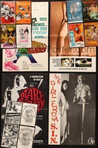 2s076 LOT OF 16 CUT PRESSBOOKS FROM SEXPLOITATION MOVIES '60s-70s sexy advertising art & photos!