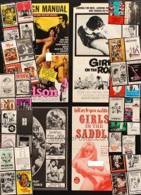 2s119 LOT OF 42 UNCUT PRESSBOOKS FROM SEXPLOITATION MOVIES '60s-70s filled with sexy images!