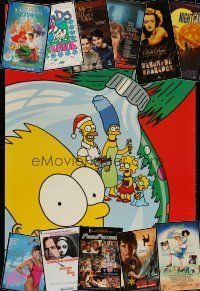 2s201 LOT OF 38 MOSTLY UNFOLDED VIDEO POSTERS '67 - '91 Simpsons Christmas, Bette Davis & more!