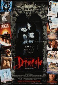 2s207 LOT OF 15 FORMERLY FOLDED & UNFOLDED VIDEO POSTERS '90s Bram Stoker's Dracula & many more!