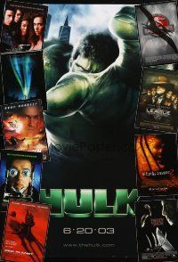 2s250 LOT OF 18 UNFOLDED DOUBLE-SIDED ONE-SHEETS FROM HORROR & SCI-FI MOVIES '98 - '04 Hulk & more