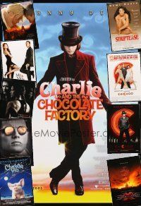 2s259 LOT OF 15 UNFOLDED DOUBLE-SIDED ONE-SHEETS '96 - '06 Charlie & the Chocolate Factory +more!