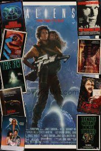 2s302 LOT OF 12 MOSTLY UNFOLDED MOSTLY SINGLE-SIDED ONE-SHEETS '85 - '96 Aliens, The Fly & more!