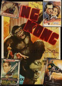 2s311 LOT OF 5 UNFOLDED & FORMERLY FOLDED REPRO POSTERS '90s-00s King Kong, Casablanca & more!