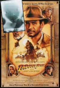 2s315 LOT OF 2 UNFOLDED REPRO ONE-SHEETS '90s Indiana Jones & The Last Crusade, 2001 Star Child!