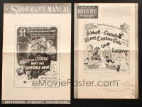 2s098 LOT OF 2 CUT PRESSBOOKS FROM ABBOTT & COSTELLO MOVIES '50s Invisible Man & Captain Kidd!